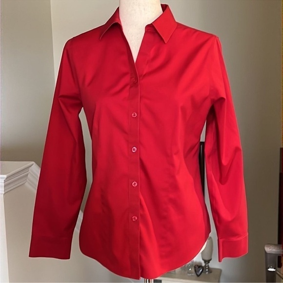 Chico's Tops - CHICO’S No Iron Button Up Shirt Long Sleeve Red Size Small NWOT
